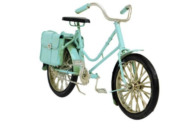 Dekoratif Metal Bisiklet Çantalı Vintage Biblo Hediyelik - Resim 2