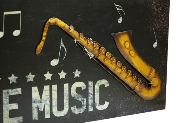 Pano Saksafon Vintage Müzik Temalı Dekoratif Hediyelik - 2