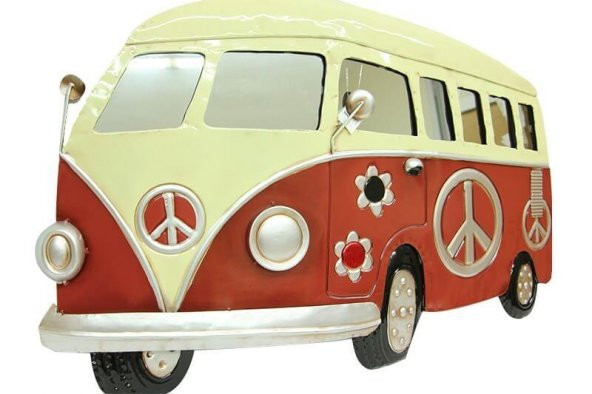 Minibüs Pano Kırmızı Vintage Dekoratif Ev Ofis Hediyelik - Resim 2