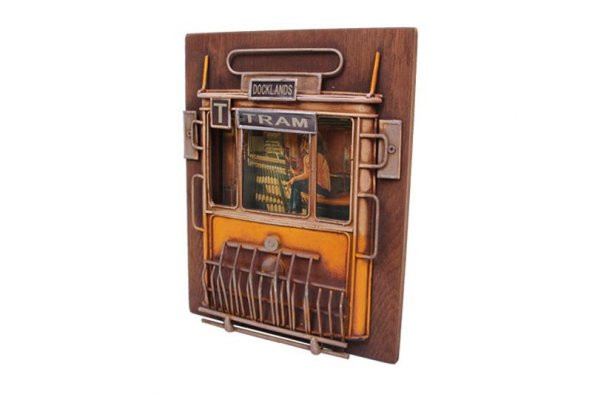 Dekoratif Metal Çerçeve Tramvay Dekorlu Vintage Hediyelik - 3
