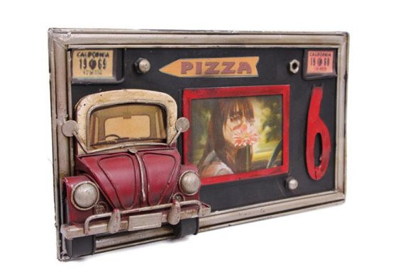 Dekoratif Metal Çerçeve Araba Dekorlu Ev Ofis Hediyelik - 2