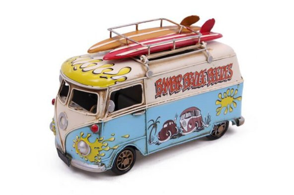 Dekoratif Metal Minibüs Kalemlik ve Çerçeveli Hediyelik - 4