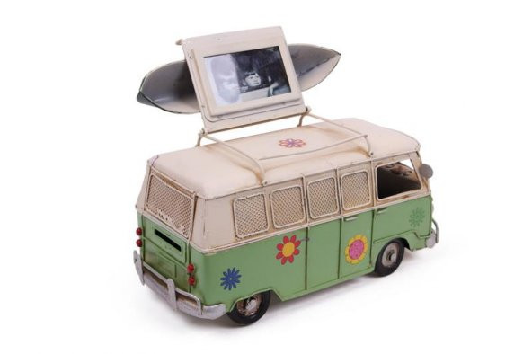 Dekoratif Metal Minibüs Çerçeveli ve Kumbaralı Hediyelik - Resim 3