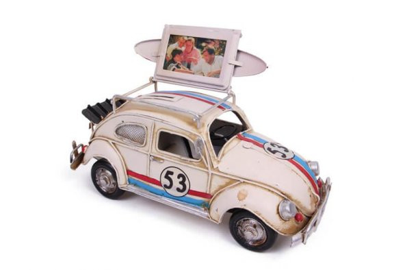 Dekoratif Metal Araba Çerçeveli ve Kumbaralı Hediyelik - 2