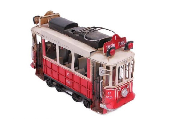 Dekoratif Metal Taksim Tramvay Vintage Biblo Hediyelik - Resim 2