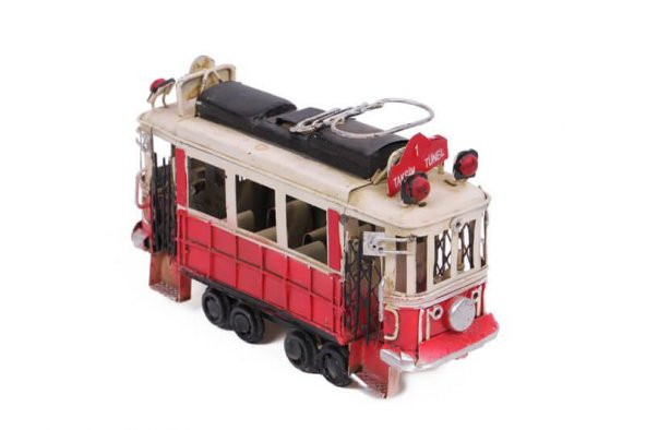 Dekoratif Metal Taksim Tramvay Orta Boy Vintage Biblo Hediyelik - 4