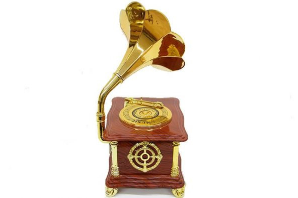 Gramofon Ayaklı Müzikli Vintage Müzik Kutusu Hediyelik - 4