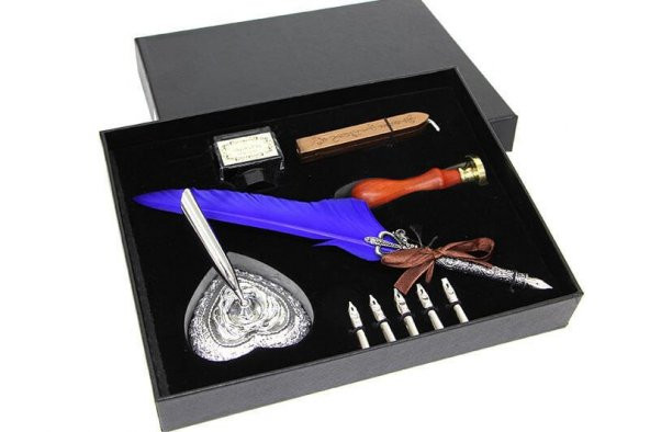 Divit Hokka Mühür Ve Tüylü Kalem Seti Hediyelik - Resim 3