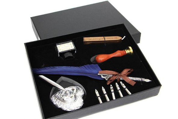 Divit Hokka Mühür Ve Tüylü Kalem Seti Hediyelik - Resim 4