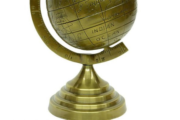 Yerküre Dünya Antik Bronz Dekoratif Hediyelik - Resim 2