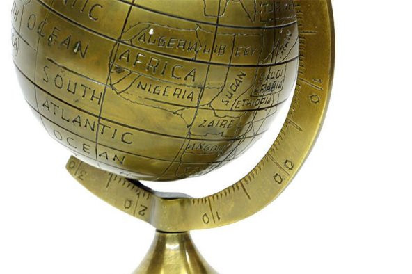 Yerküre Dünya Antik Bronz Dekoratif Hediyelik - Resim 3