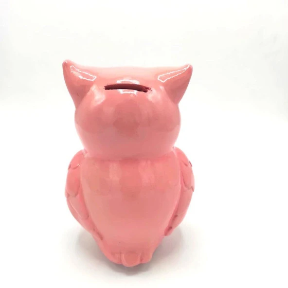 Polyester Kumbara Baykuş Pembe - Resim 2
