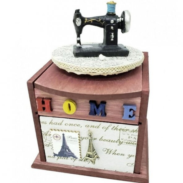 Ahşap Home Yazılı Kuşlu Müzik Kutusu Dekoratif Hediyelik - 2