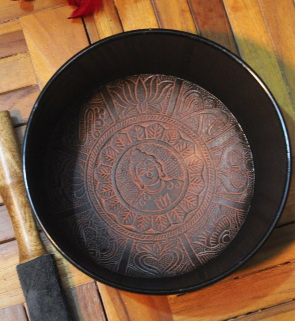Siyah Meditasyon Çanı Yoga Çanı Tibet Çanağı Singing Bowl 10 Cm - 2