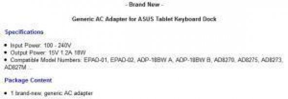 Asus Tablet Adaptörü 15 volt 1.25 amper Usb Çıkışlı - 2