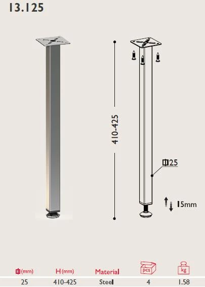 Sehpa Ayağı 13.125 - 25*25mm (4 Adet) - Resim 2
