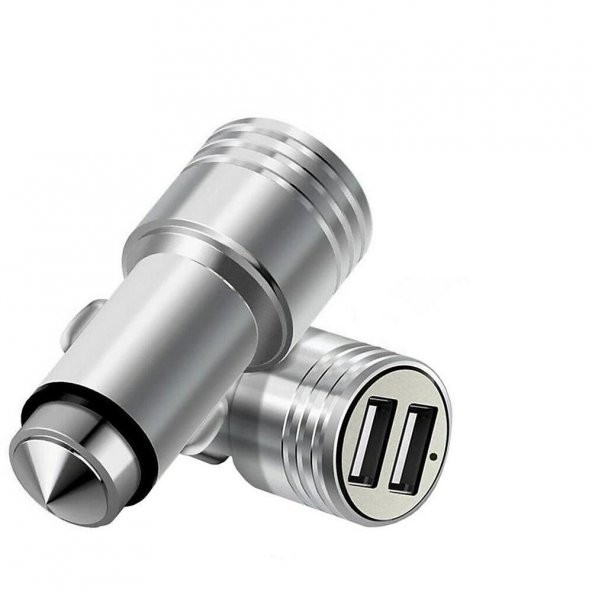 Çift USB Araç Şarj Cihazı Metal Yüksek Kalite - Resim 2