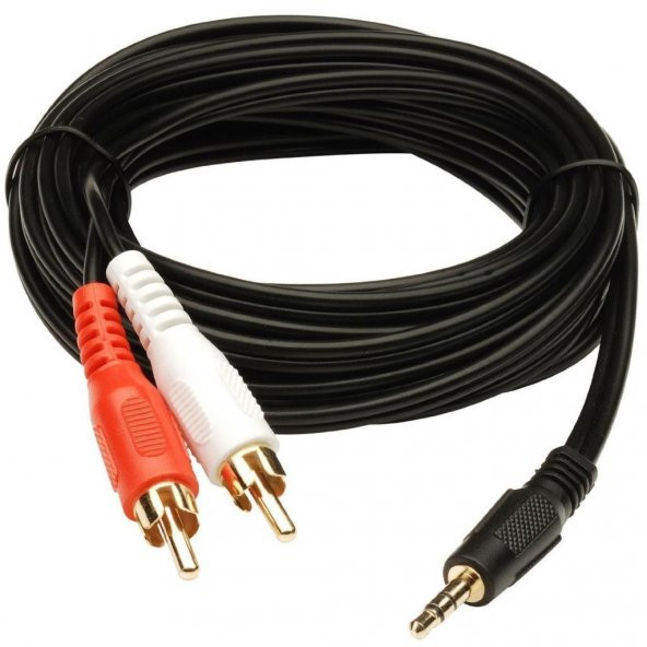 3.5mm Stereo To 2RCA Audio Aux Ses Kablosu