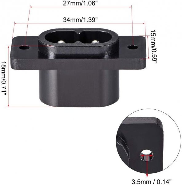 2 Pin Power Erkek Şase - Resim 2