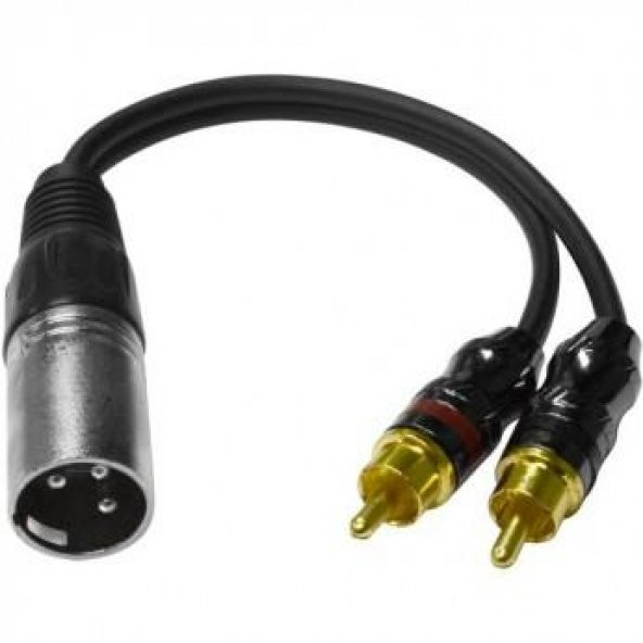 Xlr Erkek-2 Rca Dişi Çevirici Kablo