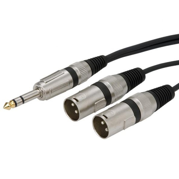 6.3mm Stereo Erkek-2 Xlr Erkek Kablo 2 Metre ürün görseli