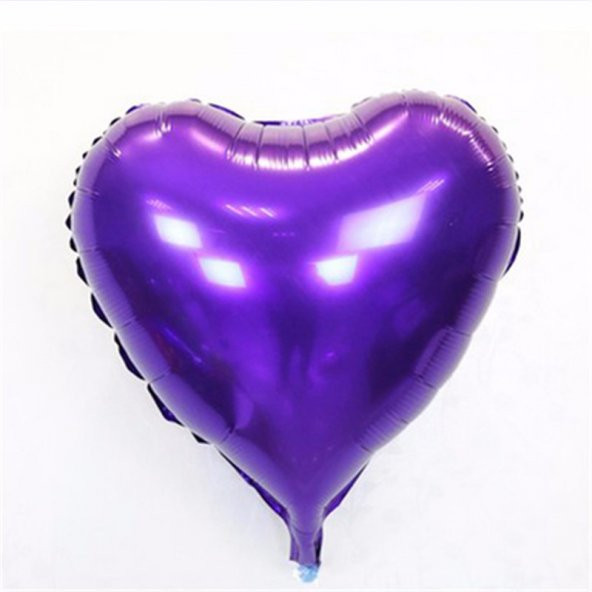 Parti Aksesuar Kalp Balon Folyo Mor 45 cm 18 inç - 1