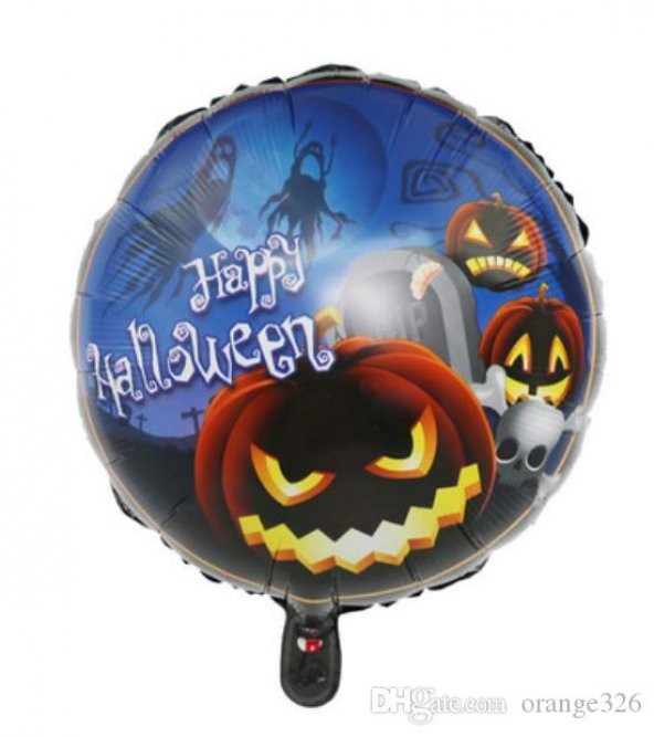 Parti Malzemeleri Happy Halloween Balkabağı Folyo Balon 18 inç