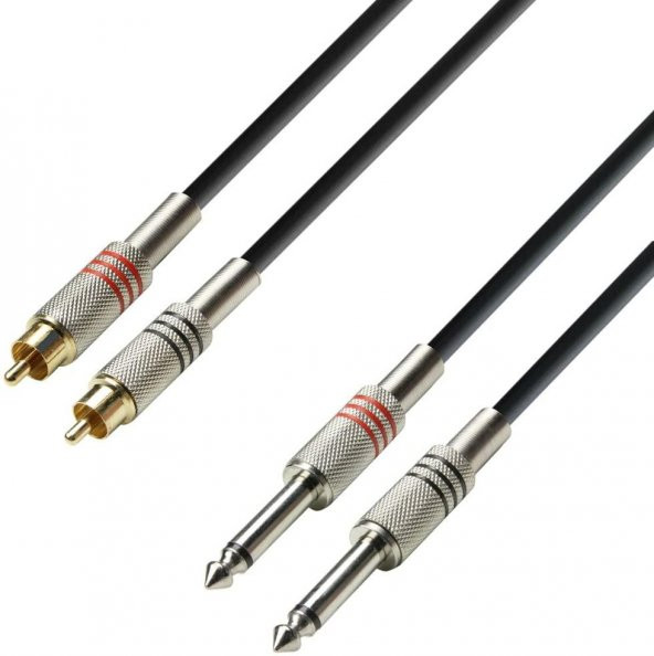 2 Rca Erkek 2x6.3 mm Mono Kablo 3 Metre