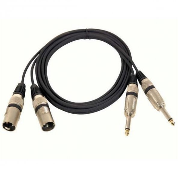 2 x Xlr Erkek 2x6.3mm Mono Kablo 5 Metre