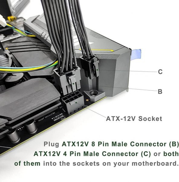 8 pin to 8+4 pin Cpu Kablo Çevirici - 3