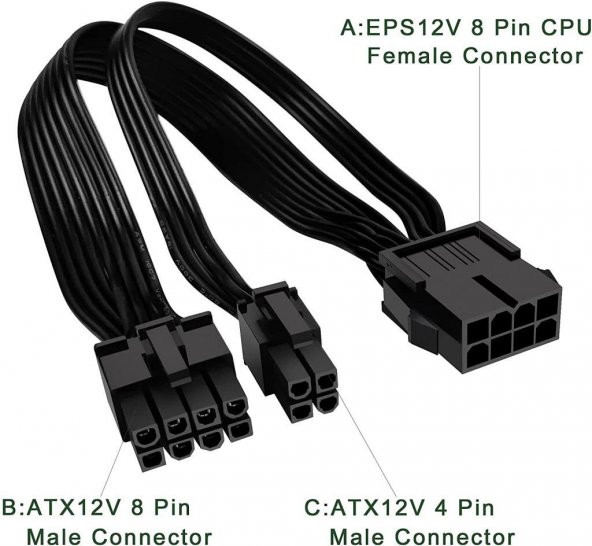 8 pin to 8+4 pin Cpu Kablo Çevirici - 5