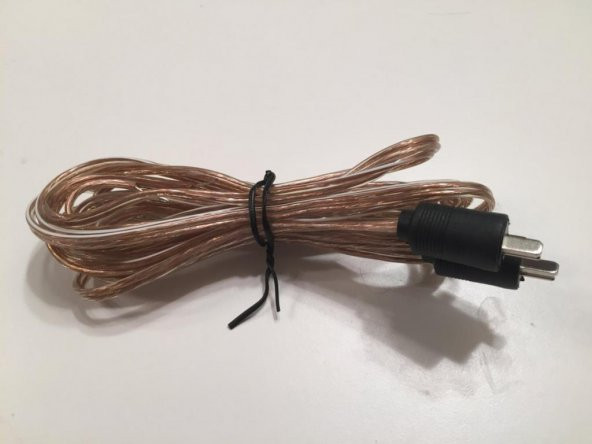 2 Pin Din Alman Tip Erkek-Erkek Hoparlör Kablosu 3 Metre ürün görseli