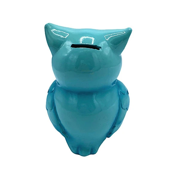 Polyester Kumbara Baykuş Turkuaz - Resim 2