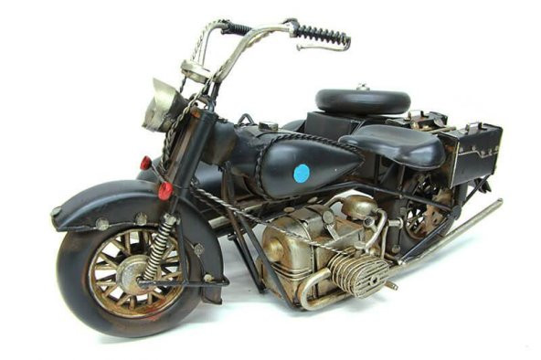 Dekoratif Metal Motosiklet Sepetli Biblo Dekoratif Hediyelik - 2