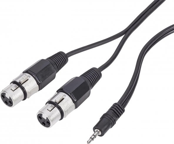 3.5 mm Stereo Erkek to 2 Xlr Dişi Kablo 3 metre ürün görseli