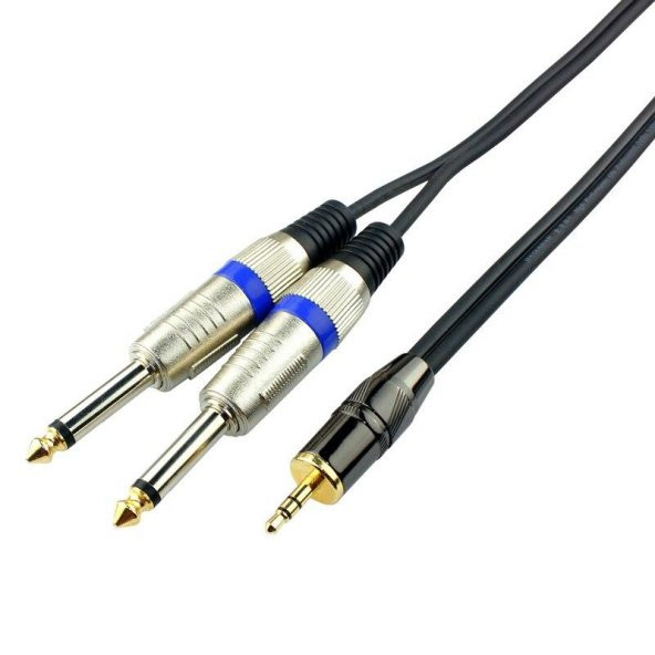 1 Stereo 2x6.3 mm Mono Kablo 5 metre ürün görseli
