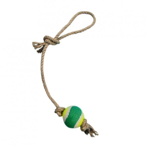 Evcil Hayvan Kedi Köpek Halatlı Tenis Topu Oyuncağı - 2