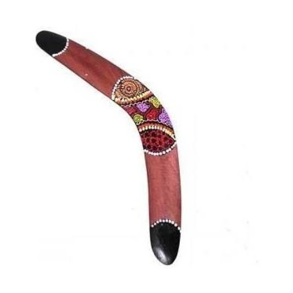 Büyük Ahşap Bumerang Dekoratif El Yapımı Boomerang Frizbi Oyuncak - 3