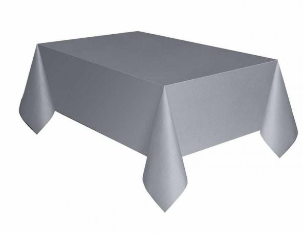 Parti Aksesuar Gri Renk Plastik Masa Örtüsü 120X180 cm - 1