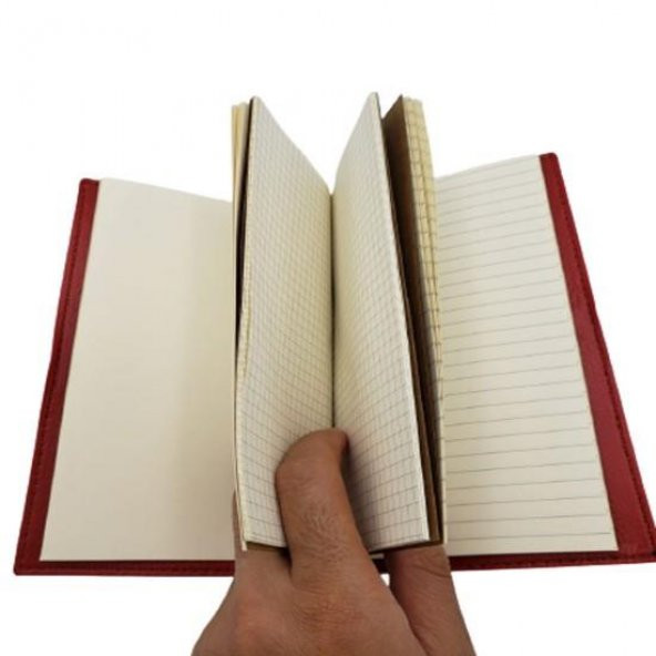 Pusula Tasarımlı Kırmızı Deri Defter Hediyelik - 2
