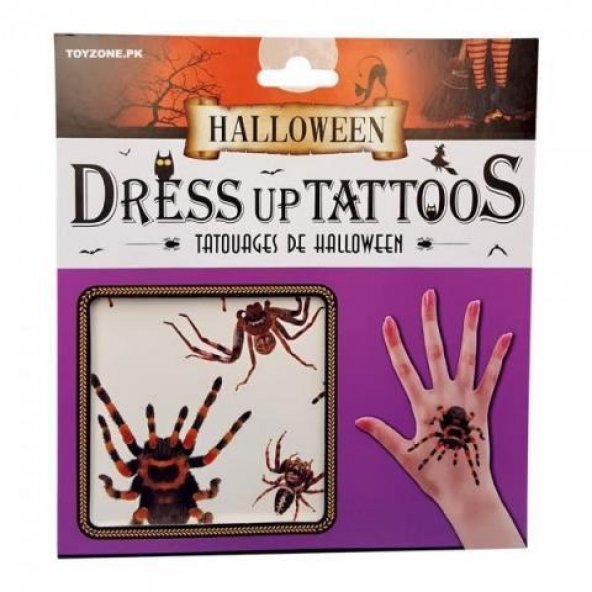Parti Cadılar Bayramı Halloween Dövme Tattoos 12li Karışık Model - 1