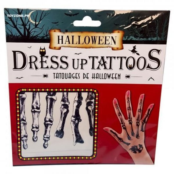 Parti Cadılar Bayramı Halloween Dövme Tattoos 12li Karışık Model - 2
