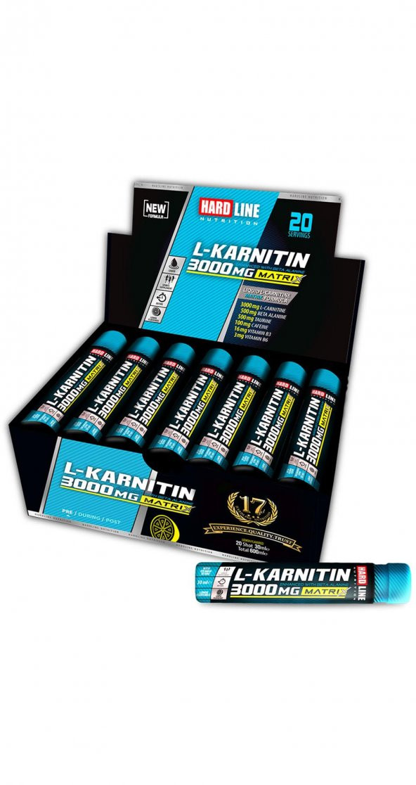 Hardline L Karnitin Matrix 3000 Mg 20 Ampül Limon Aroma Carnitine