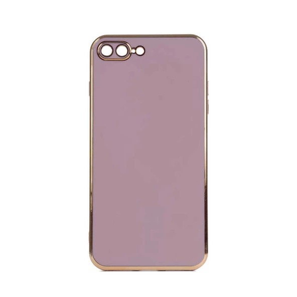 Gpack Apple iPhone 7 Plus Kılıf Bark Parlak Silikon Renkli Kenarları Rose - 10