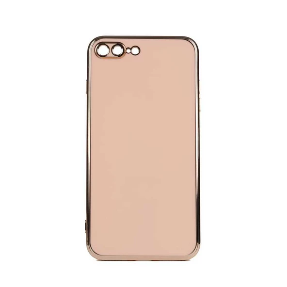 Gpack Apple iPhone 7 Plus Kılıf Bark Parlak Silikon Renkli Kenarları Rose - 7
