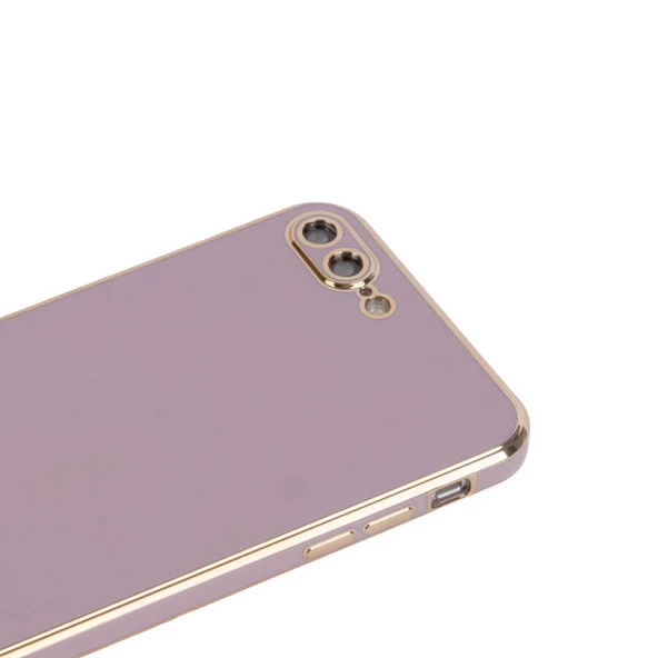 Gpack Apple iPhone 7 Plus Kılıf Bark Parlak Silikon Renkli Kenarları Rose - 4