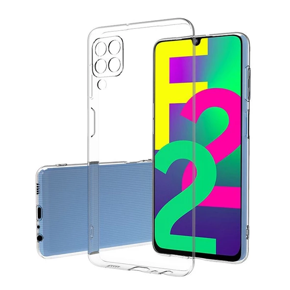 Gpack Samsung Galaxy M22 Kılıf Süper Silikon Kamera Korumalı Şeffaf - 1