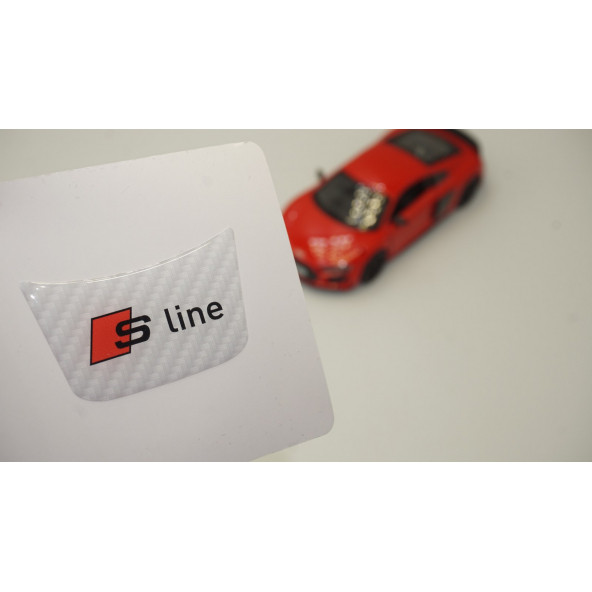 Audi S Line Logo Beyaz Karbon Desen Damla Epoksi Direksiyon Logo Amblem - 1