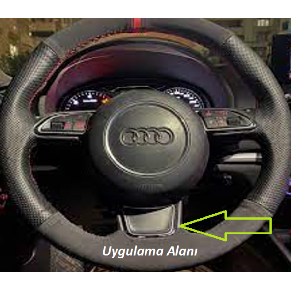 Audi S Line Logo Beyaz Karbon Desen Damla Epoksi Direksiyon Logo Amblem - 4
