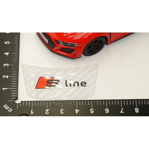 Audi S Line Logo Beyaz Karbon Desen Damla Epoksi Direksiyon Logo Amblem - 6